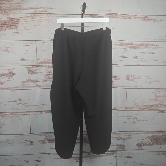 Linea by Louis Dell'Olio Crepe Gauze Pull-On Crop Pants Black Size XL - Picture 2 of 9